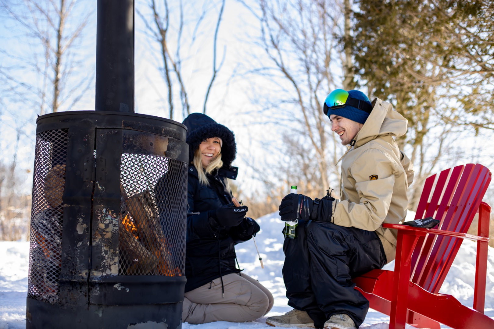 Fireplace in winter