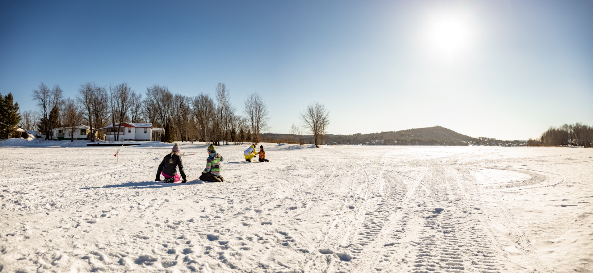 Trail on lake, winter